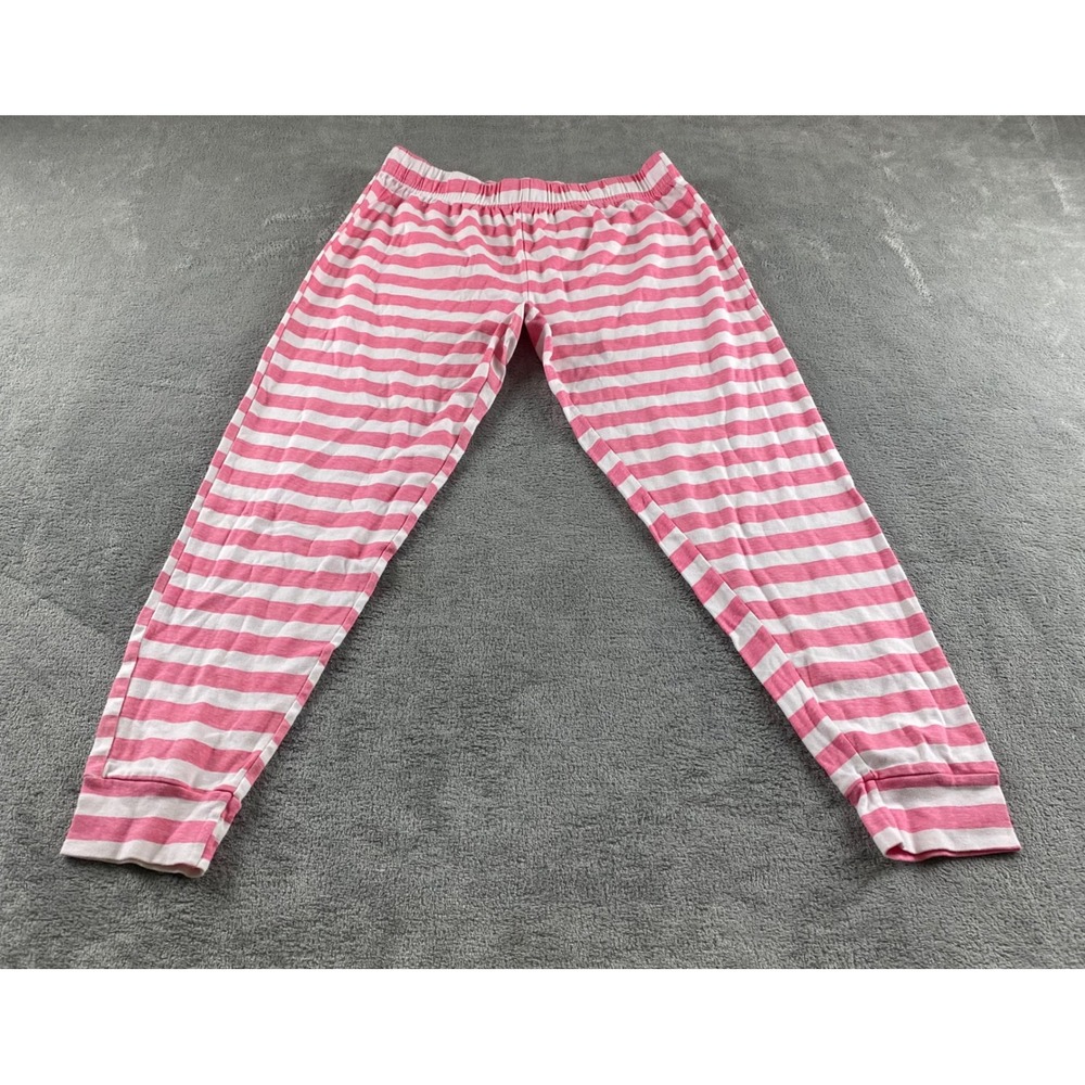 Care Bears Kids Pajama Pants Pink White Striped Cotton Lounge Bottoms Large L/G